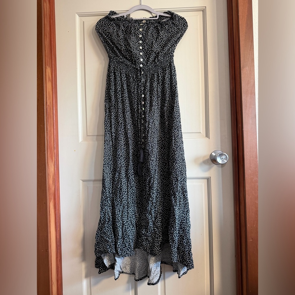 Elan Black and White‎ Floral Strapless Dress